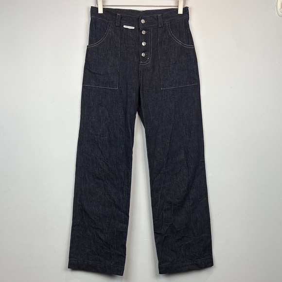 Mindful Wardrobe High-Rise Button-Fly Jeans Dark Indigo | Workwear Minimalist - Picture 2 of 14